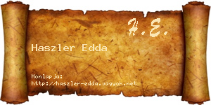 Haszler Edda névjegykártya